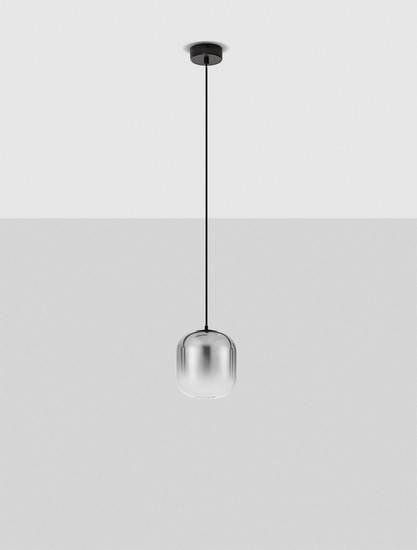 Nova Luce LED Pendelleuchte Aelia 3W warmweiss 3000K Rauchgrau Schwarz Glas Metall Ø14cm 9009140