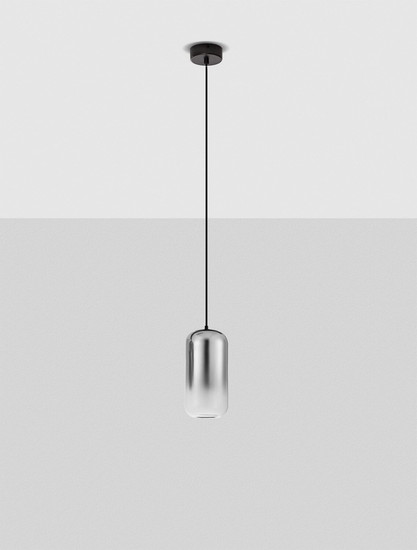 Nova Luce LED Pendelleuchte Aelia 3W warmweiss 3000K Rauchgrau Schwarz Glas Metall Ø10cm 9009141