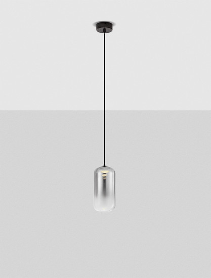 Nova Luce LED Pendelleuchte Aelia 3W warmweiss 3000K Rauchgrau Schwarz Glas Metall Ø10cm 9009141
