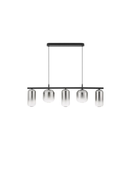 Nova Luce LED Pendelleuchte Aelia dimmbar 19W warmweiss 3000K Rauchgrau Schwarz Glas Metall 95x14cm 9009142