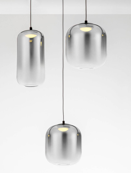 Nova Luce LED Pendelleuchte Aelia dimmbar 25W warmweiss 3000K Rauchgrau Schwarz Glas Metall Ø72cm 9009143