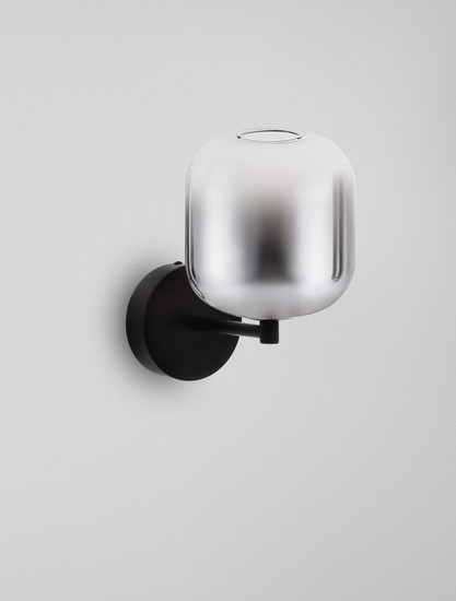Nova Luce LED Wandleuchte Aelia 3W warmweiss 3000K Rauchgrau Schwarz Glas Metall 22x20,5cm 9009145