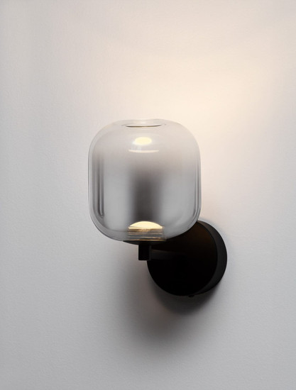 Nova Luce LED Wandleuchte Aelia 3W warmweiss 3000K Rauchgrau Schwarz Glas Metall 22x20,5cm 9009145