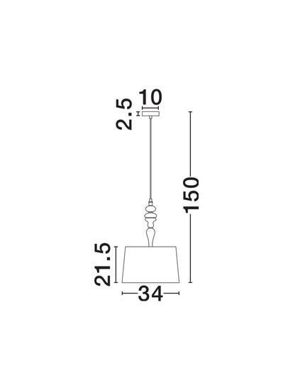 Nova Luce Pendelleuchte Damo E27 Mehrfarbig Metall Keramik Ø34cm 9009146