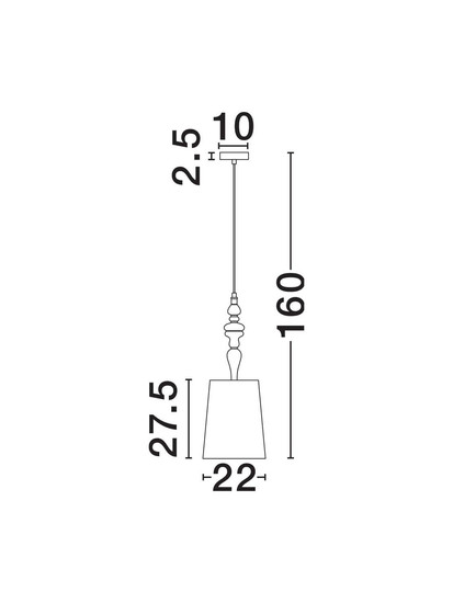 Nova Luce Pendelleuchte Damo E27 Braun Hellbraun Creme Metall Keramik Ø22cm 9009147
