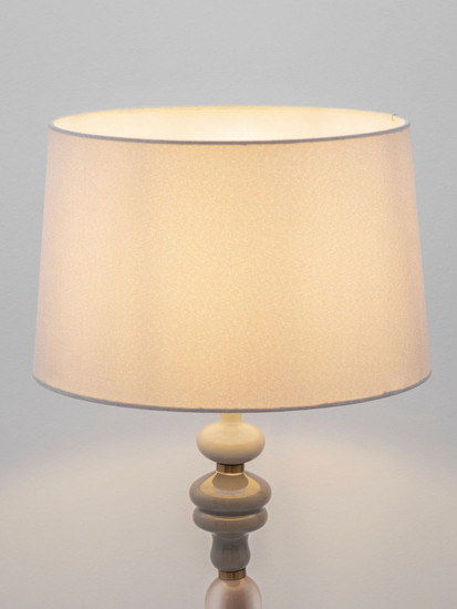 Nova Luce Tischleuchte Damo E27 Braun Hellbraun Creme Metall Keramik Ø34cm 9009148
