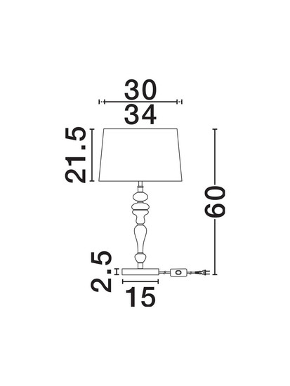 Nova Luce Tischleuchte Damo E27 Braun Hellbraun Creme Metall Keramik Ø34cm 9009148