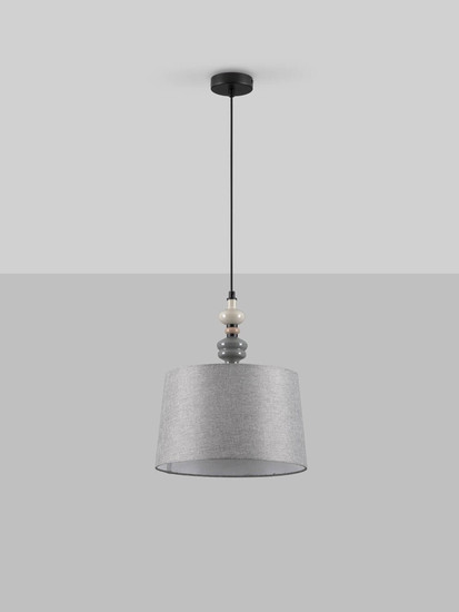 Nova Luce Pendelleuchte Damo E27 Schwarz Grau Braun Metall Keramik Ø34cm 9009149