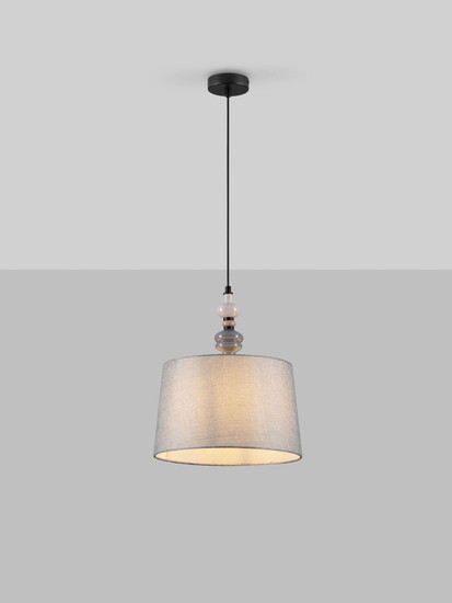 Nova Luce Pendelleuchte Damo E27 Schwarz Grau Braun Metall Keramik Ø34cm 9009149