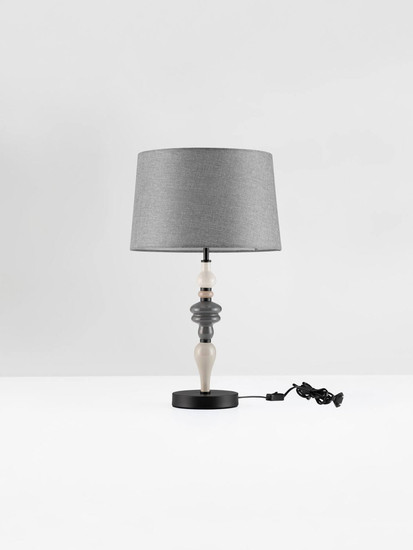 Nova Luce Tischleuchte Damo E27 Schwarz Grau Braun Metall Keramik Ø34cm 9009151