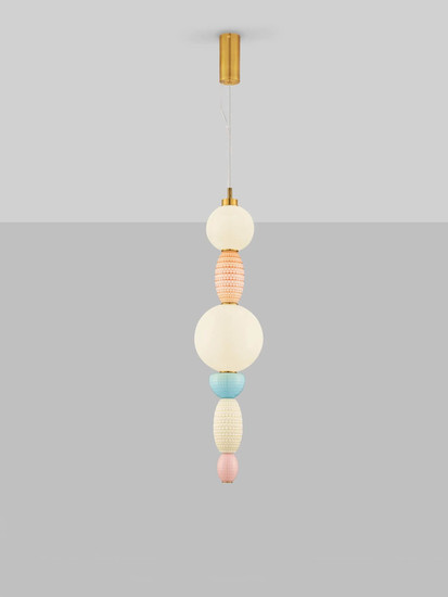 Nova Luce LED Pendelleuchte Obrie 23W warmweiss 3000K Mehrfarbig Glas Metall Ø20cm 9009153