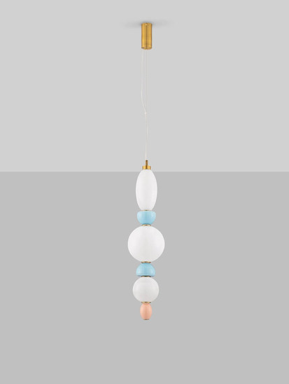Nova Luce LED Pendelleuchte Obrie 27W warmweiss 3000K Mehrfarbig Glas Metall Ø20cm 9009154