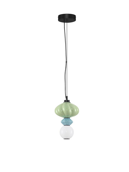 Nova Luce LED Pendelleuchte Oneta dimmbar 8W warmweiss 3000K Mehrfarbig Glas Metall Ø20cm 9009155