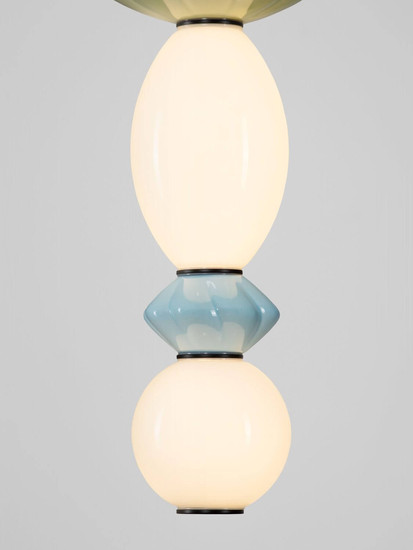 Nova Luce LED Pendelleuchte Oneta dimmbar 23W warmweiss 3000K Mehrfarbig Glas Metall Ø20cm 9009157