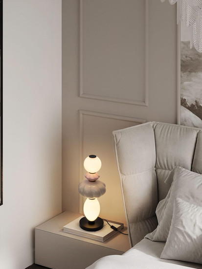 Nova Luce LED Tischleuchte Oneta dimmbar 16W warmweiss 3000K Mehrfarbig Glas Metall Ø20cm 9009159