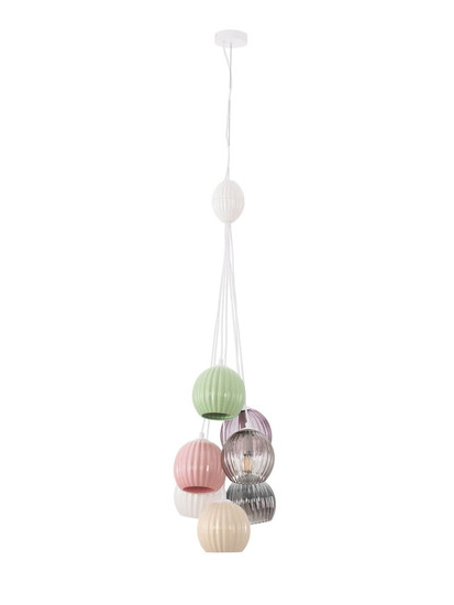 Nova Luce Pendelleuchte Meline 7-flammig 7xE14 Mehrfarbig Glas Metall Ø33cm 9009164