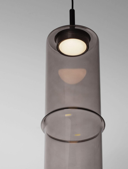 Nova Luce LED Pendelleuchte Sano 3W warmweiss 3000K Mokka Schwarz Glas Metall Ø9cm 9009165
