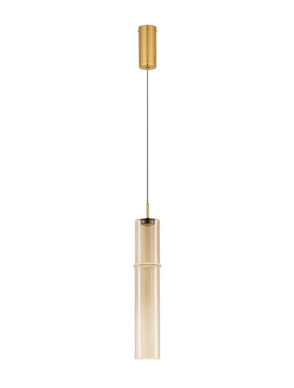 Nova Luce LED Pendelleuchte Sano 3W warmweiss 3000K Cognac Gold Glas Metall Ø9cm 9009166