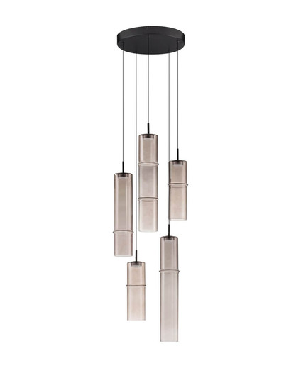 Nova Luce LED Pendelleuchte Sano dimmbar 15W warmweiss 3000K Mokka Schwarz Glas Metall Ø34cm 9009169