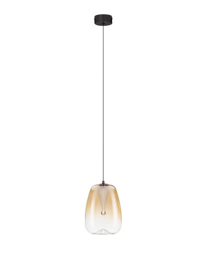 Nova Luce LED Pendelleuchte Oblo 3W warmweiss 3000K Bernstein Schwarz Glas Metall Ø16cm 9009173