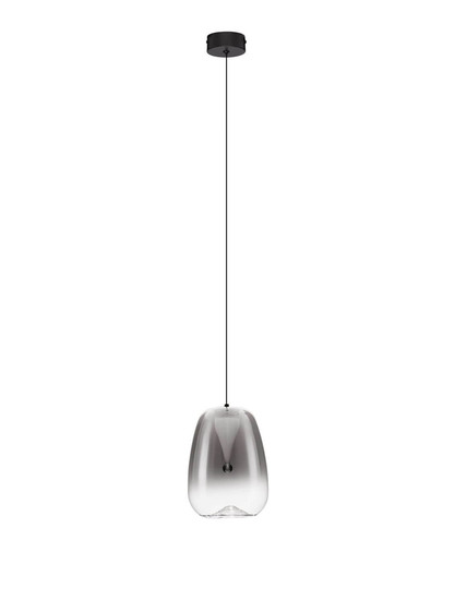 Nova Luce LED Pendelleuchte Oblo 3W warmweiss 3000K Rauchgrau Schwarz Glas Metall Ø16cm 9009174