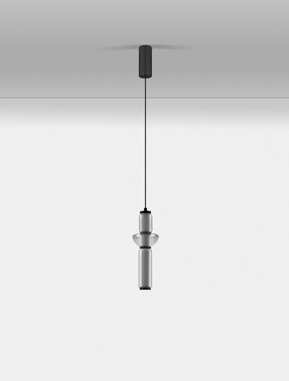 Nova Luce LED Pendelleuchte Ulon dimmbar 13W warmweiss 3000K Rauchgrau Schwarz Glas Metall Ø12cm 9009180