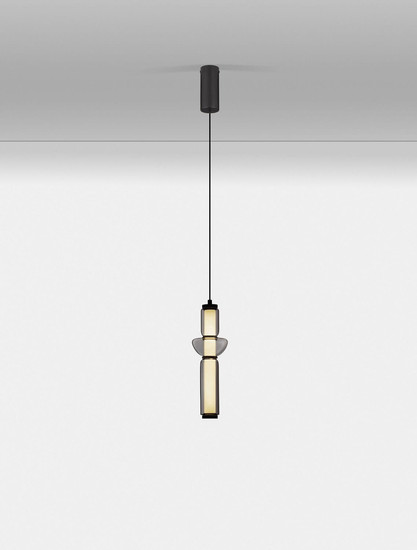 Nova Luce LED Pendelleuchte Ulon dimmbar 13W warmweiss 3000K Rauchgrau Schwarz Glas Metall Ø12cm 9009180