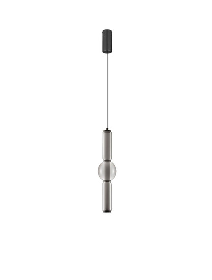 Nova Luce LED Pendelleuchte Ulon dimmbar 15W warmweiss 3000K Rauchgrau Schwarz Glas Metall 80-270cm Ø12cm 9009182