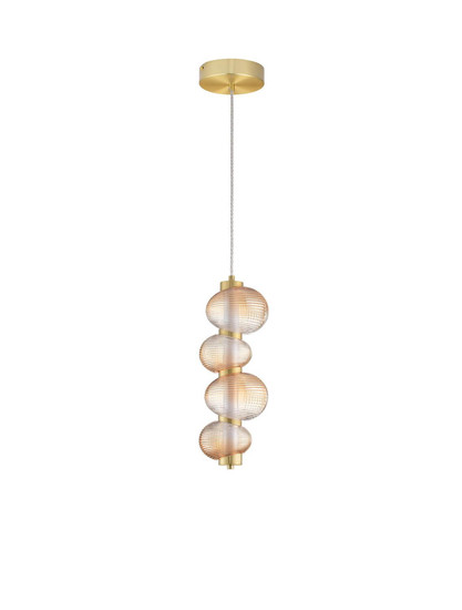 Nova Luce LED Pendelleuchte Leda dimmbar 15W warmweiss 3000K Bernstein Hellgold Glas Metall Ø16cm 9009184