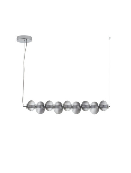 Nova Luce LED Pendelleuchte Leda dimmbar 30W warmweiss 3000K Rauchgrau Chrom Glas Metall 97x16cm 9009187