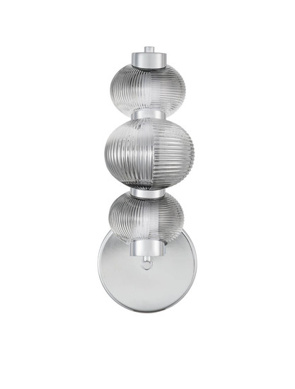 Nova Luce LED Wandleuchte Leda dimmbar 12W warmweiss 3000K Rauchgrau Chrom Glas Metall 42,5x22cm 9009189