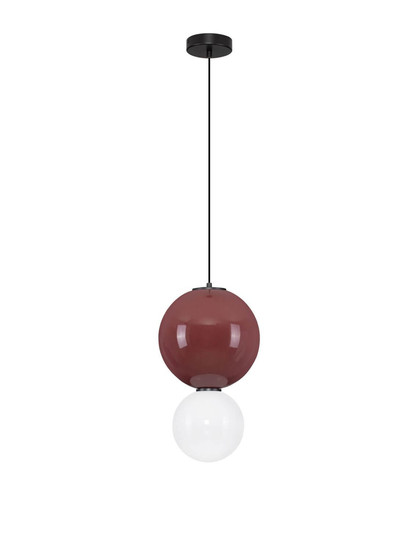 Nova Luce LED Pendelleuchte Noesis 7W warmweiss 3000K Bordeaux Schwarz Opal Glas Metall Ø25cm 9009191