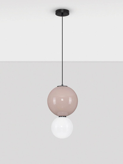 Nova Luce LED Pendelleuchte Noesis 7W warmweiss 3000K Mokka Schwarz Opal Glas Metall Ø25cm 9009192