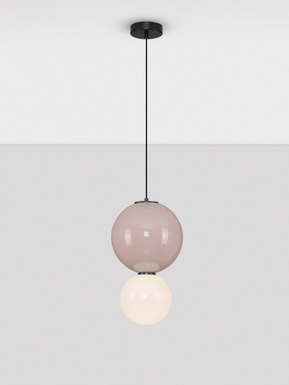 Nova Luce LED Pendelleuchte Noesis 7W warmweiss 3000K Mokka Schwarz Opal Glas Metall Ø25cm 9009192