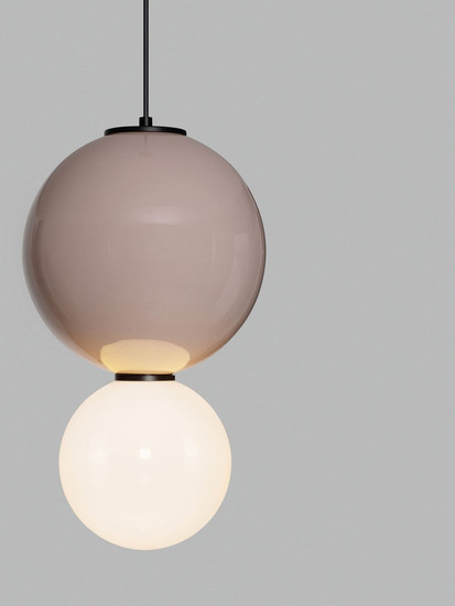 Nova Luce LED Pendelleuchte Noesis 7W warmweiss 3000K Mokka Schwarz Opal Glas Metall Ø25cm 9009192