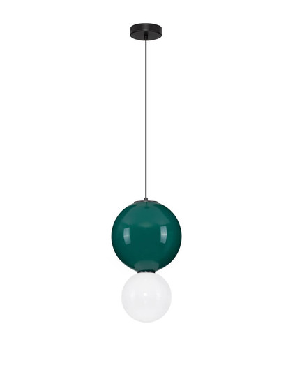 Nova Luce LED Pendelleuchte Noesis 7W warmweiss 3000K Jaspis Schwarz Opal Glas Metall Ø25cm 9009193