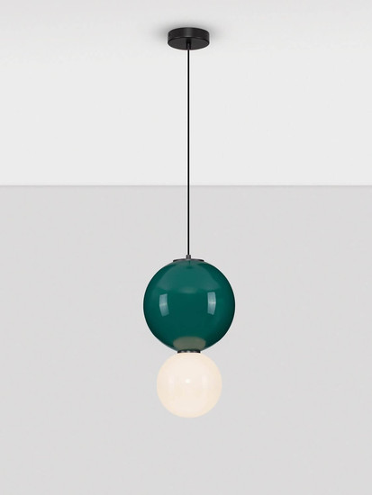 Nova Luce LED Pendelleuchte Noesis 7W warmweiss 3000K Jaspis Schwarz Opal Glas Metall Ø25cm 9009193