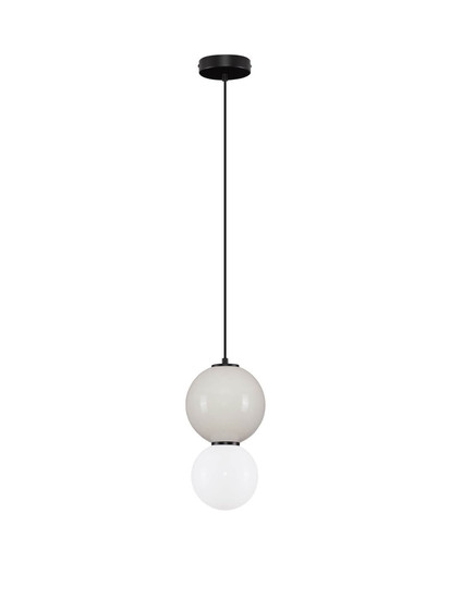 Nova Luce LED Pendelleuchte Noesis 6W warmweiss 3000K Hellgrau Schwarz Opal Glas Metall Ø18cm 9009194
