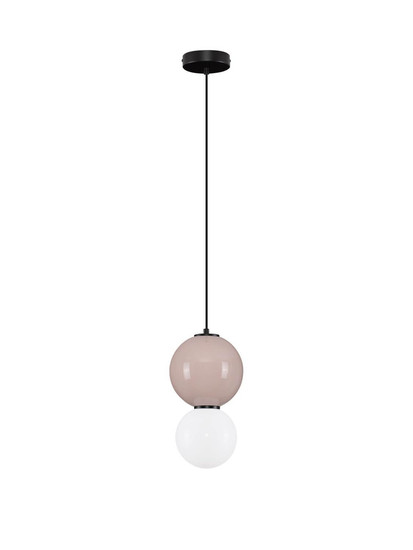 Nova Luce LED Pendelleuchte Noesis 6W warmweiss 3000K Mokka Schwarz Opal Glas Metall Ø18cm 9009196