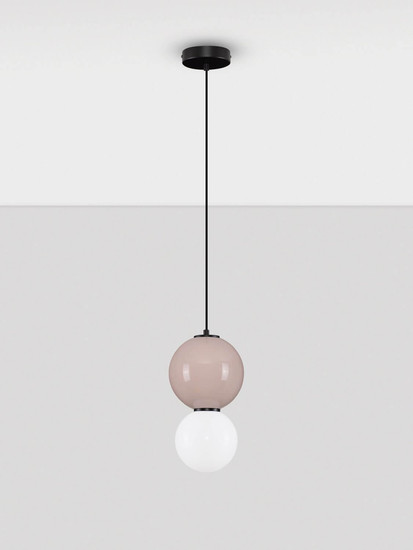 Nova Luce LED Pendelleuchte Noesis 6W warmweiss 3000K Mokka Schwarz Opal Glas Metall Ø18cm 9009196