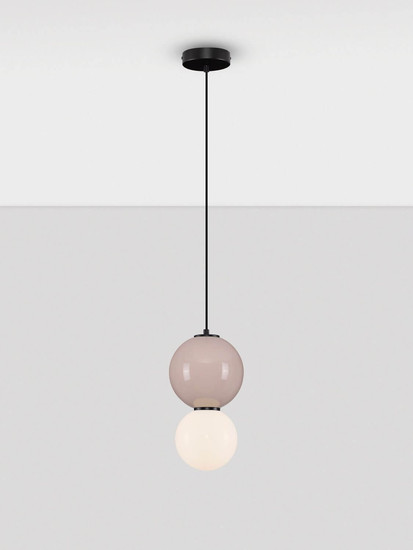 Nova Luce LED Pendelleuchte Noesis 6W warmweiss 3000K Mokka Schwarz Opal Glas Metall Ø18cm 9009196