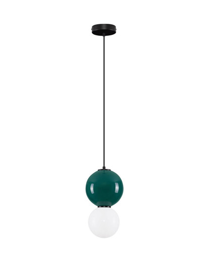 Nova Luce LED Pendelleuchte Noesis 6W warmweiss 3000K Jaspis Schwarz Opal Glas Metall Ø18cm 9009197