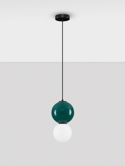 Nova Luce LED Pendelleuchte Noesis 6W warmweiss 3000K Jaspis Schwarz Opal Glas Metall Ø18cm 9009197