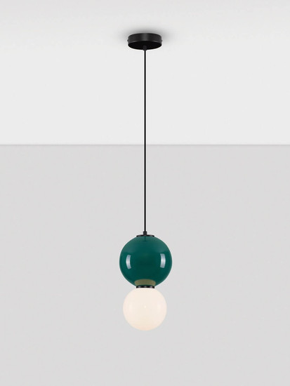 Nova Luce LED Pendelleuchte Noesis 6W warmweiss 3000K Jaspis Schwarz Opal Glas Metall Ø18cm 9009197
