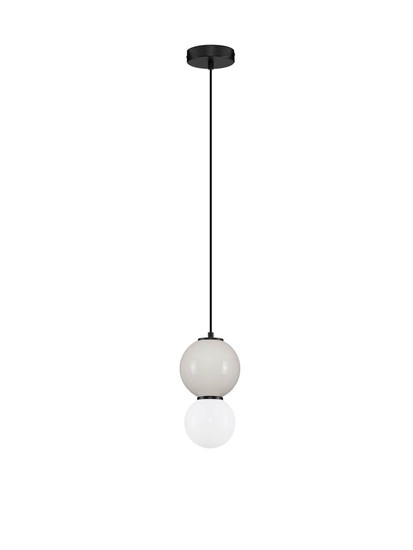 Nova Luce LED Pendelleuchte Noesis 4W warmweiss 3000K Hellgrau Schwarz Opal Glas Metall Ø15cm 9009198