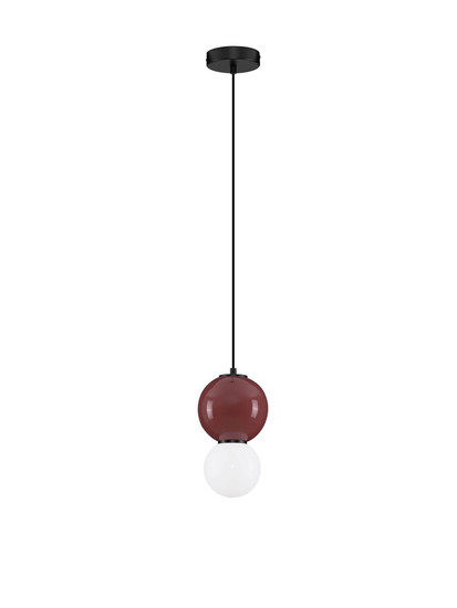 Nova Luce LED Pendelleuchte Noesis 4W warmweiss 3000K Bordeaux Schwarz Opal Glas Metall Ø15cm 9009199