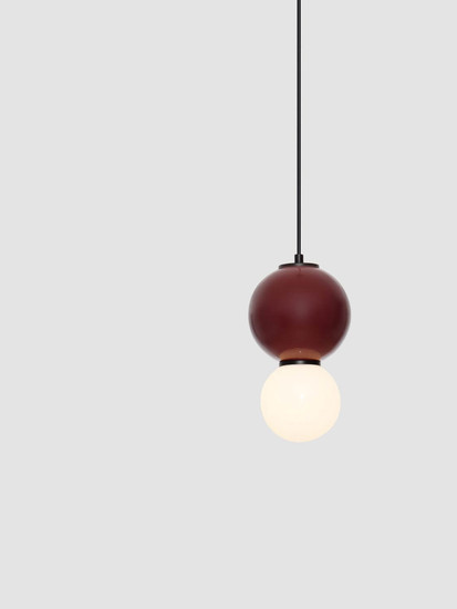 Nova Luce LED Pendelleuchte Noesis 4W warmweiss 3000K Bordeaux Schwarz Opal Glas Metall Ø15cm 9009199