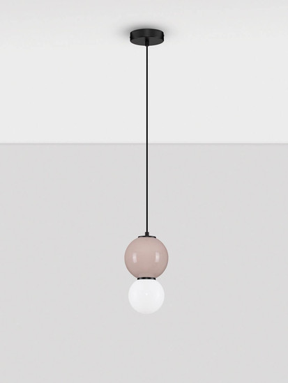 Nova Luce LED Pendelleuchte Noesis 4W warmweiss 3000K Mokka Schwarz Opal Glas Metall Ø15cm 9009200