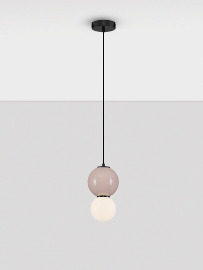 Nova Luce LED Pendelleuchte Noesis 4W warmweiss 3000K Mokka Schwarz Opal Glas Metall Ø15cm 9009200