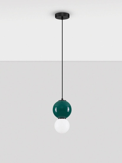Nova Luce LED Pendelleuchte Noesis 4W warmweiss 3000K Jaspis Schwarz Opal Glas Metall Ø15cm 9009201